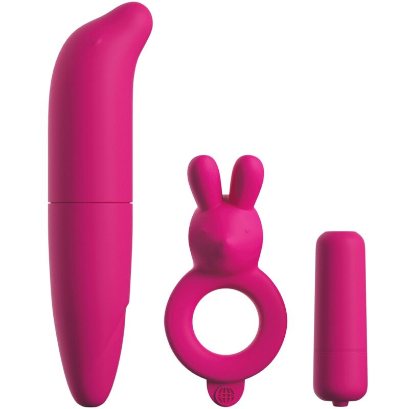 CLASSIX -VIBRATORE  PER COPPIA CON ANELLO, BULLET E STIMOLATORE ROSA