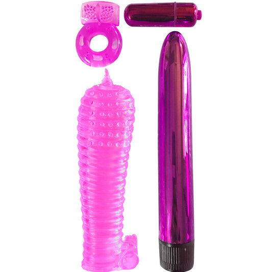 CLASSIX - VIBRATORE  PER COPPIE CON ANELLO, GUAINA E PROIETTILI ROSA