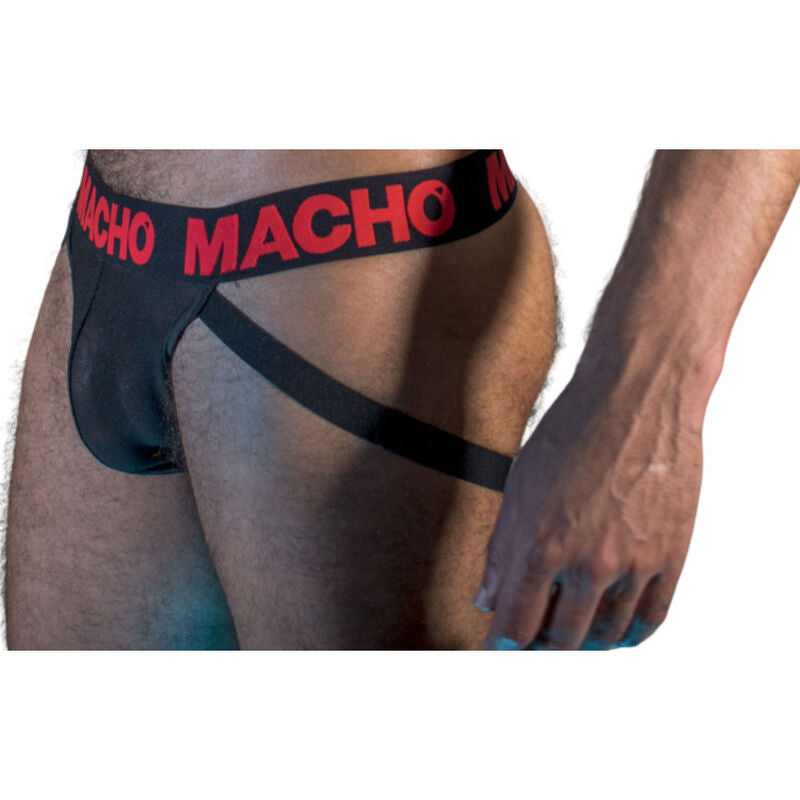 MACHO - SLIP UOMO MX26X2 JOCK NERO/ROSSO S