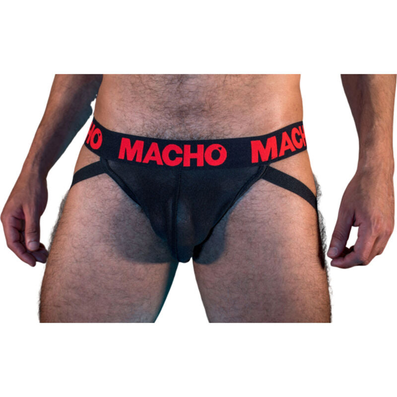 MACHO - SLIP UOMO MX26X2 JOCK NERO/ROSSO S