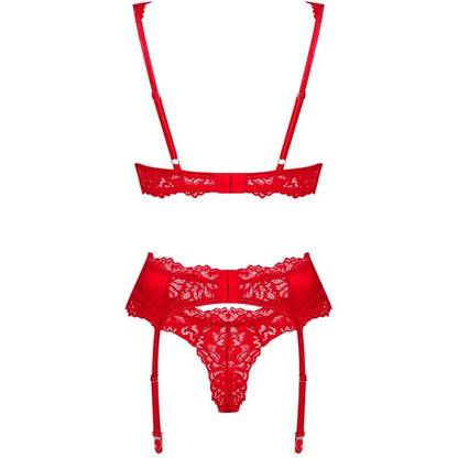 OBSESSIVE -  REGGISENO E PERIZOMA SET AMOR CHERRIS 3 PEZZI L/XL