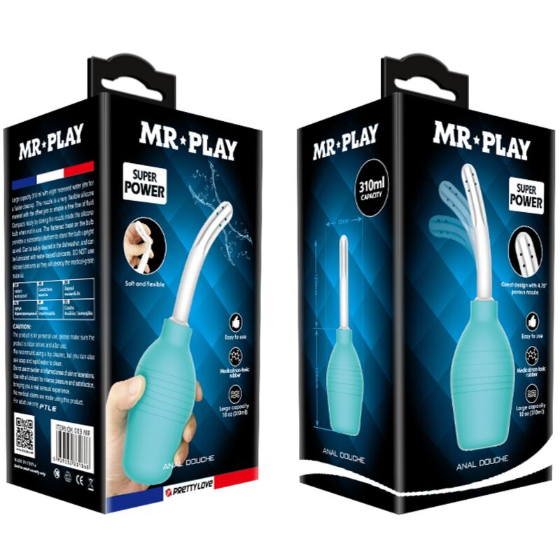 MR PLAY -ACESSORIO  DOCCIA ANALE IN GOMMA BLU PERA