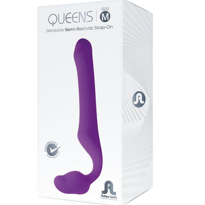 ADRIEN LASTIC - DILDO  QUEENS STRAP-ON FLESSIBILE VIOLA TAGLIA M