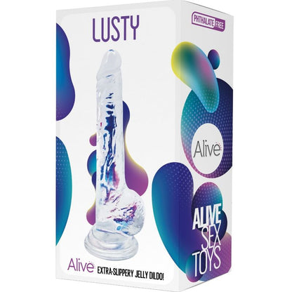 ALIVE -  DILDO PENE LUSTY REALISTICO TRASPARENTE 18 CM