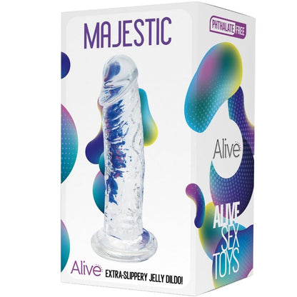 ALIVE -  DILDO PENE MAJESTIC REALISTICO TRASPARENTE 14,7 CM