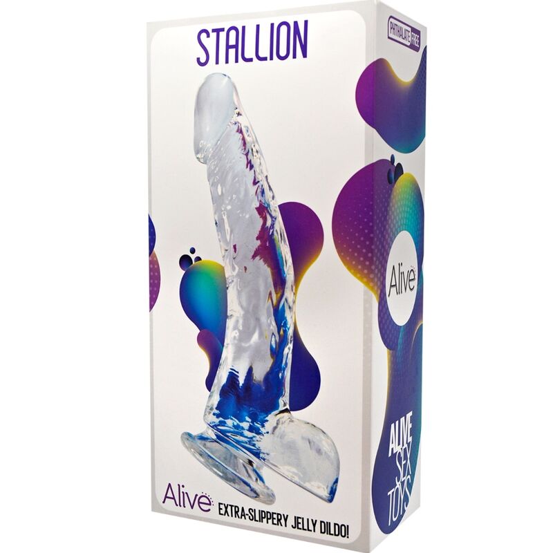 ALIVE -  DILDO PENE REALISTICO STALLONE TRASPARENTE 22 CM