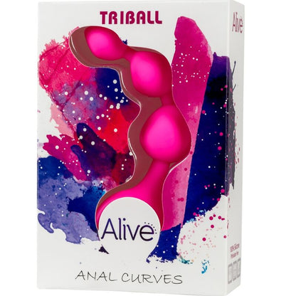 ALIVE - PLUG SFERE ANALI IN SILICONE TRIBALL ROSA 15 CM