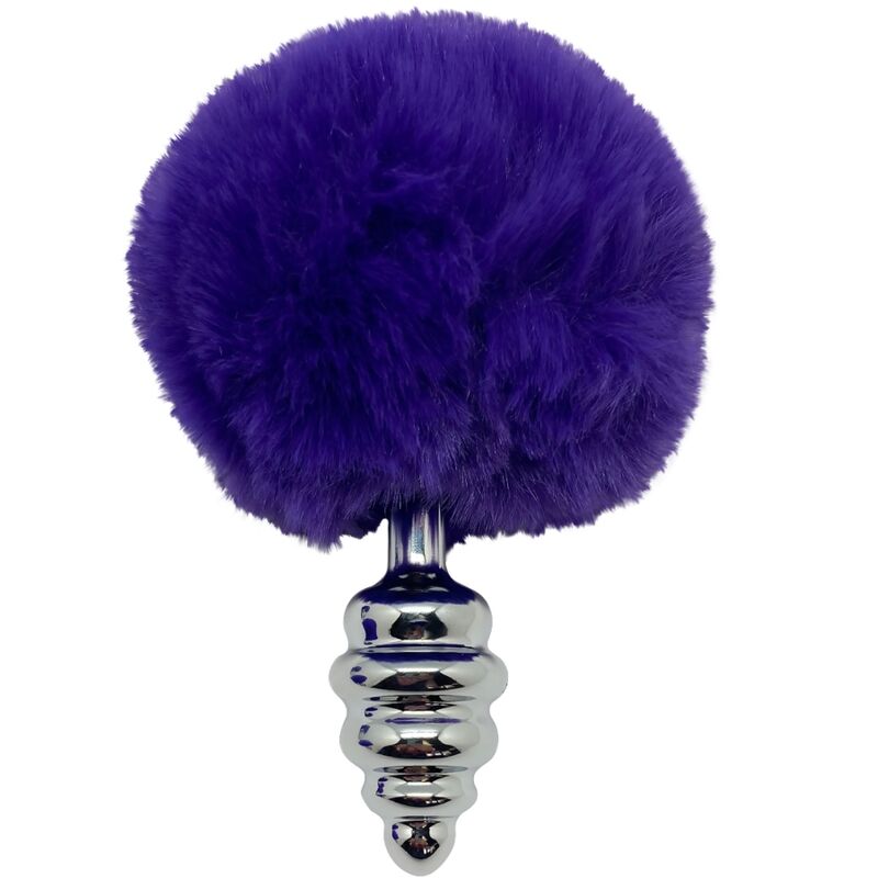 ALIVE - PLUG PIACERE ANALE SPIRALE METALLO FLUFFY VIOLA SCURO TAGLIA M