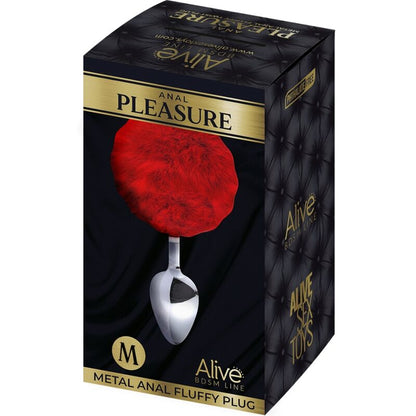 ALIVE - PLUG PIACERE ANALE METALLO LISCIO ROSSO FLUFFY TAGLIA M