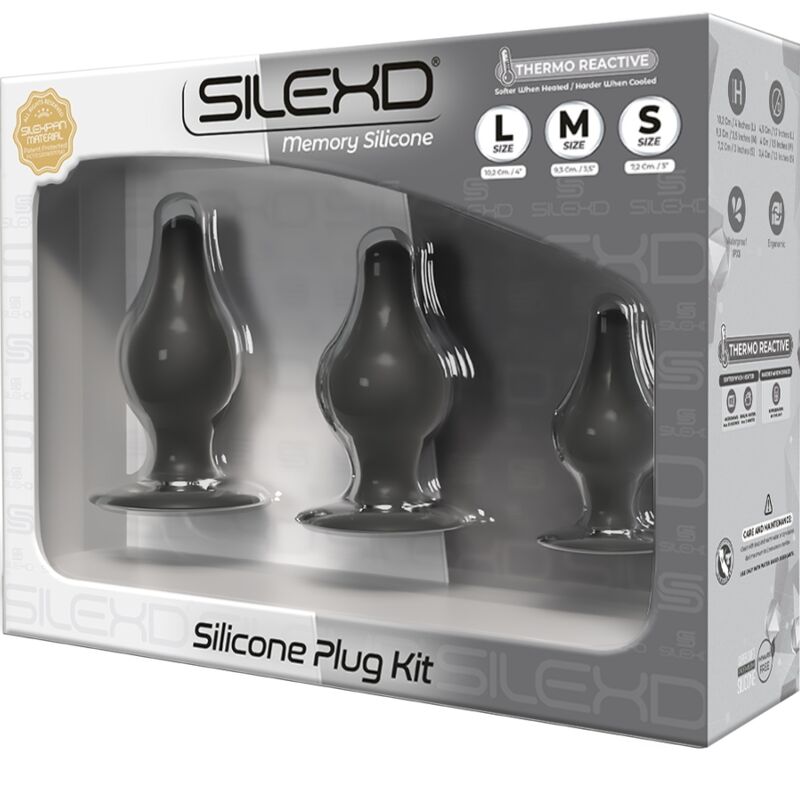 SILEXD - KIT TAPPO ANALE PREMIUM SILEXPAN SILICONE TERMOREATTIVO MISURA S/M/L