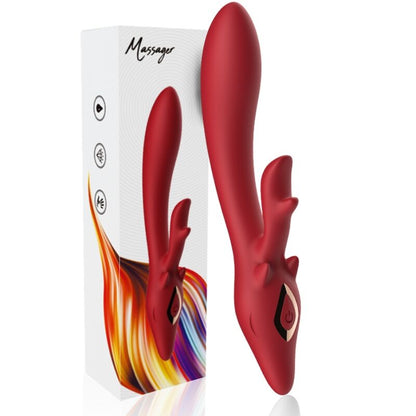 ARMONY - VIBRATORE ELK RABBIT CURVO ROSSO