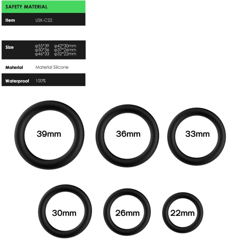 ARMONY - STIMOLAZIONE ANELLI IN SILICONE NERO