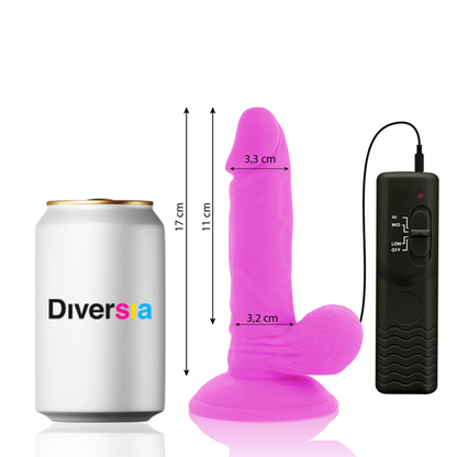 DIVERSIA - DILDO VIBRANTE FLESSIBILE VIOLA 17 CM -O- 3.3 CM