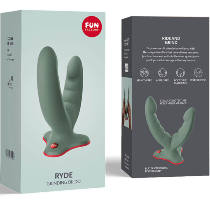 FUN FACTORY - DOPPIO DILDO E MASSAGGIATORE RYDE VERDE