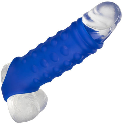 CALEXOTICS - ACESSORIO ADMIRAL COPERTURA PER PENE CON PERLINE IN SILICONE MORBIDO BLU