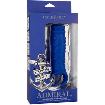 CALEXOTICS - ACESSORIO ADMIRAL COPERTURA PER PENE CON PERLINE IN SILICONE MORBIDO BLU