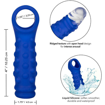 CALEXOTICS - ACESSORIO ADMIRAL COPERTURA PER PENE CON PERLINE IN SILICONE MORBIDO BLU