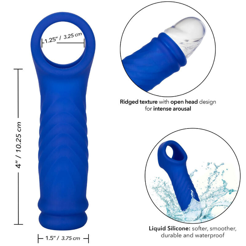 CALEXOTICS - ACESSORI SEX TOY ADMIRAL COPERTURA PER PENE WAVE IN SILICONE  BLU