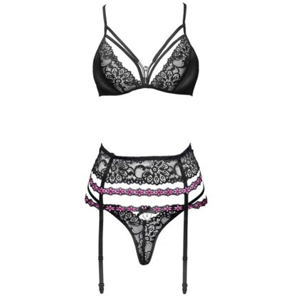 LIVCO CORSETTI FASHION - SNEHANA LC 90443 REGGISENO + REGGISENO + SLIP NERO