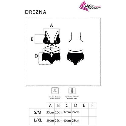 LIVCO CORSETTI FASHION - DREZNA LC 90733 REGGISENO + SLIP NERO