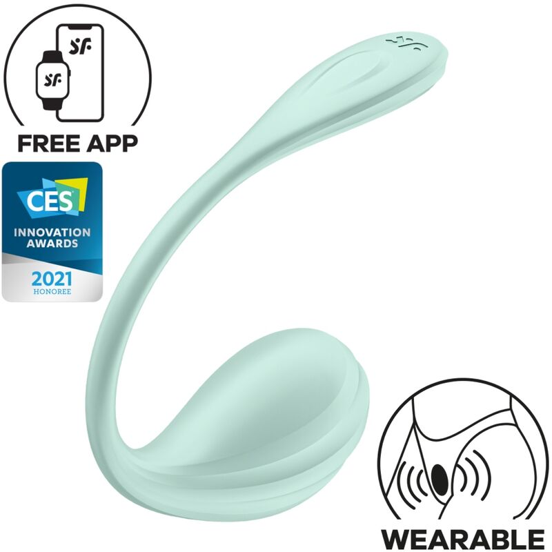 SATISFYER - STIMOLATORE PUNTO G PETALE LISCIO VERDE ACQUA APP GRATUITA