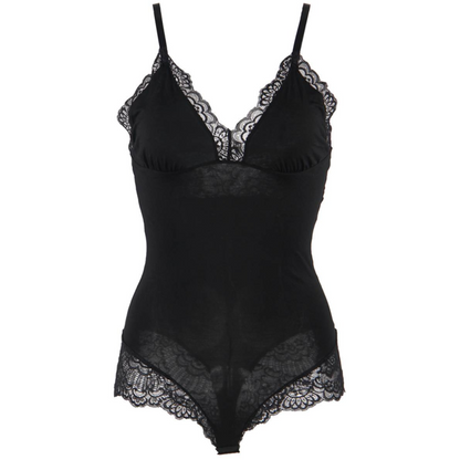 SUBBLIME -  BODY ORSACCHIOTTO CON DETTAGLI IN PIZZO FLOREALE NERO L/XL