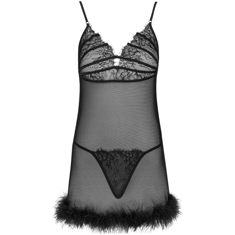 LIVCO CORSETTI FASHION - SET ZERUNAM BABYDOLL + PERIZOMA NERO