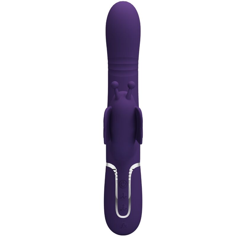 PRETTY LOVE - VIBRATORE MULTIFUNZIONE RABBIT 4 IN 1 FARFALLA VIOLA