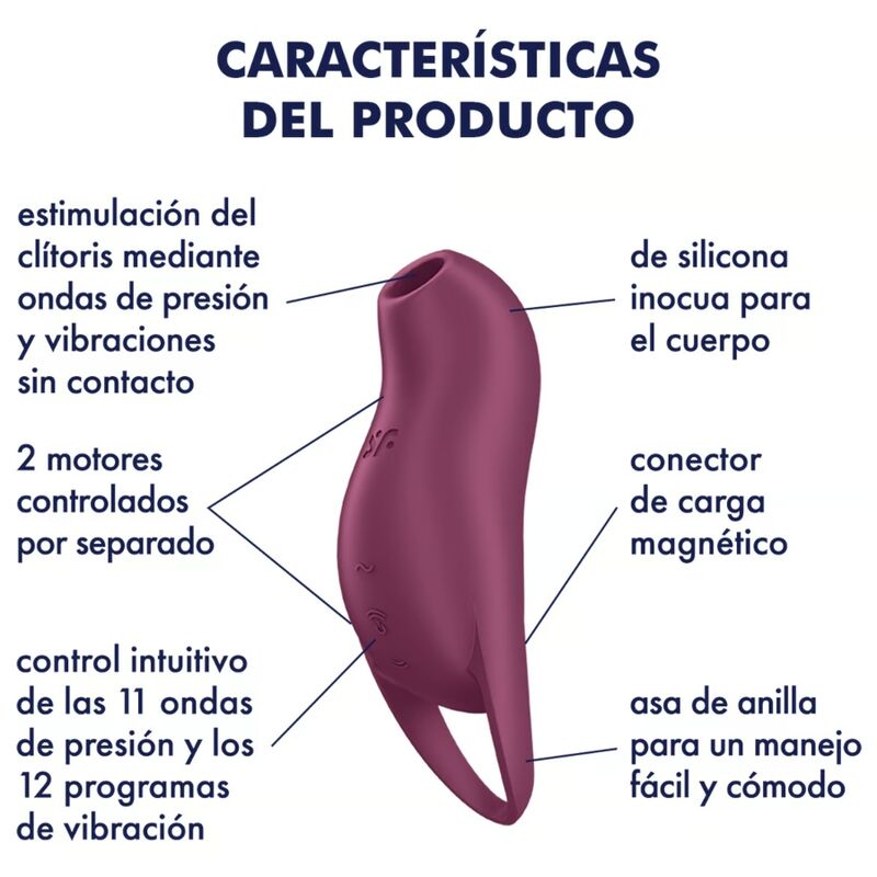 SATISFYER - POCKET PRO 1 STIMOLATORE CLITORIDE GRANATO