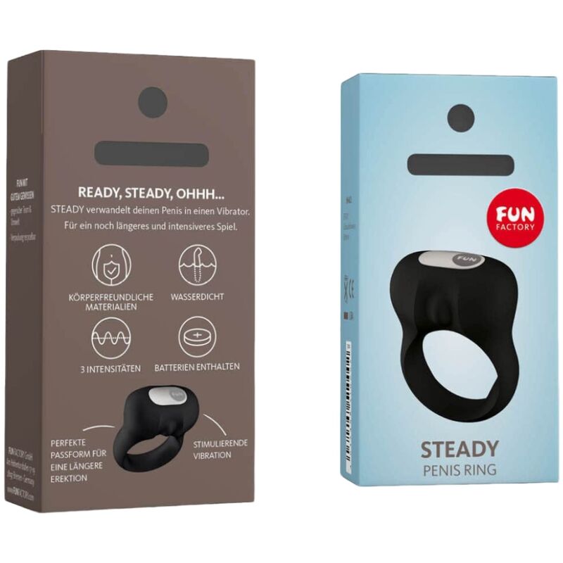 FUN FACTORY - STEADY ANELLO PER IL CAZZO A VIBRAZIONE NERO