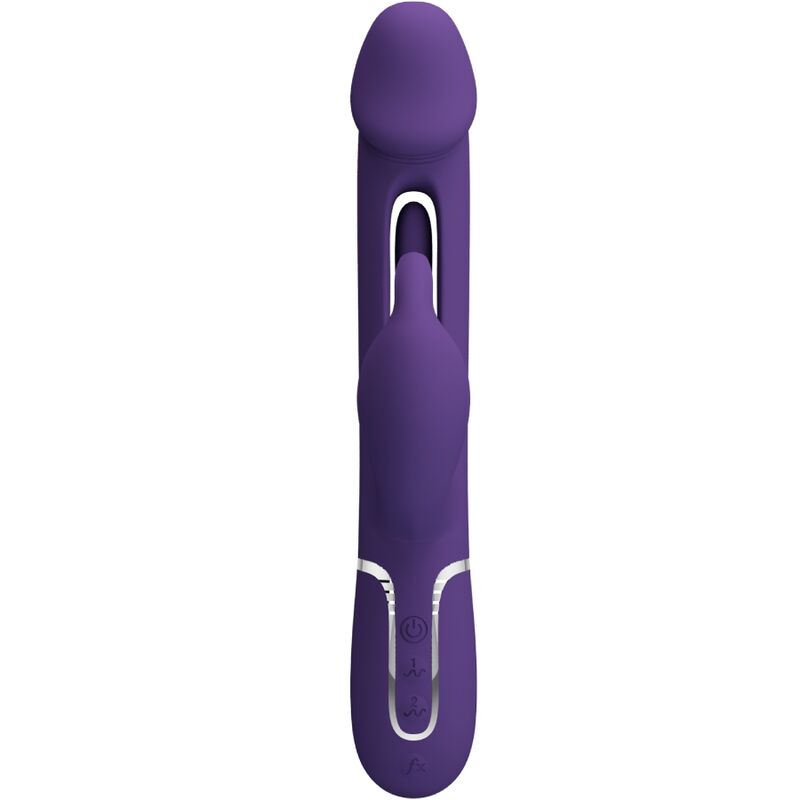 PRETTY LOVE - VIBRATORE MULTIFUNZIONE KAMPAS RABBIT 3 IN 1 CON LINGUA VIOLA