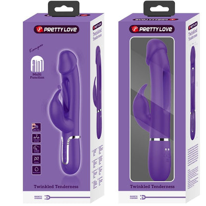 PRETTY LOVE - VIBRATORE MULTIFUNZIONE KAMPAS RABBIT 3 IN 1 CON LINGUA VIOLA