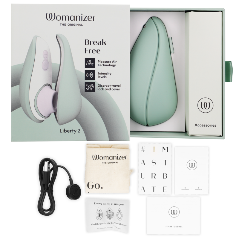 WOMANIZER - LIBERTY 2 STIMOLATORE CLITORIDE & VENTOSA VERDE CHIARO