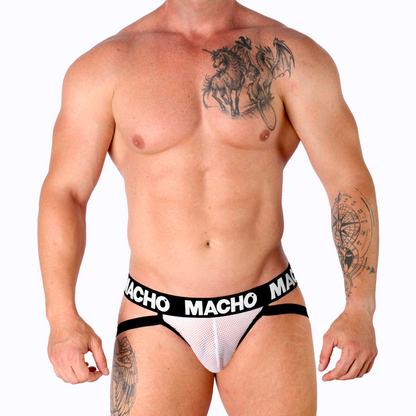 MACHO - SLIP UOMO MX26X1 JOCK GRID BIANCO S