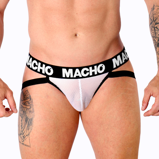 MACHO - SLIP UOMO MX26X1 JOCK GRID BIANCO S