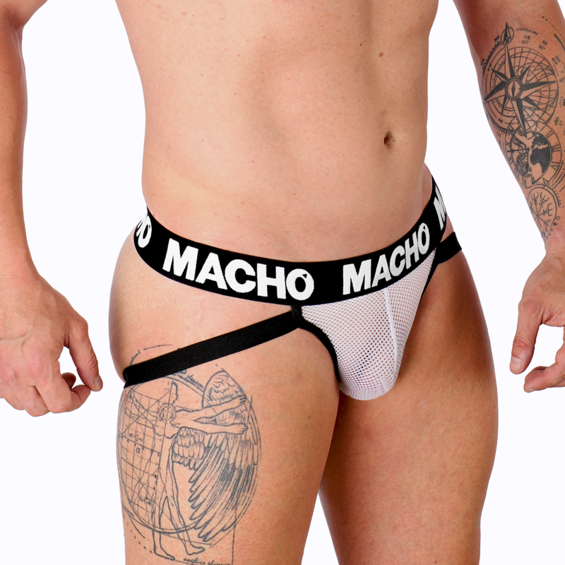 MACHO - SLIP UOMO MX26X1 JOCK GRID BIANCO S