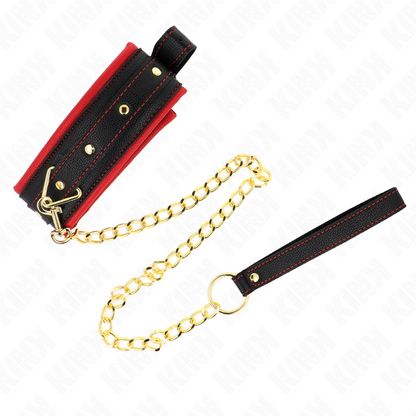 KINK - COLLARE CON GUINZAGLIO IN TESSUTO TINTO REGOLABILE 33-48 CM X 5,7 CM