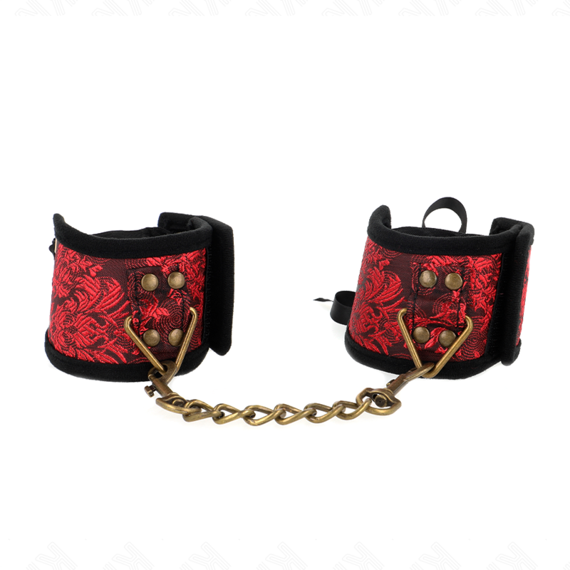 KINK - RESISTENZA DA POLSO SCANDALO DETTAGLI IN PIZZO ROSSO-NERO 24,5 CM X 6,5 CM