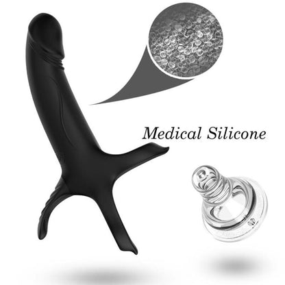 ARMONY - DILDO CON ANELLO E VIBRATORE NERO