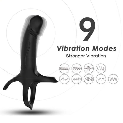 ARMONY - DILDO CON ANELLO E VIBRATORE NERO