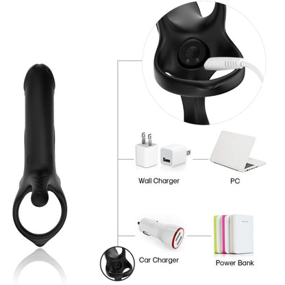 ARMONY - DILDO CON ANELLO E VIBRATORE NERO