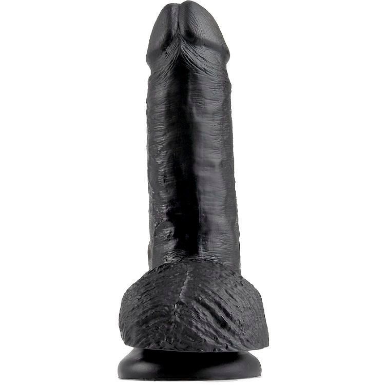 KING COCK - 7 DILDO NERO CON SFERE 17.8 CM