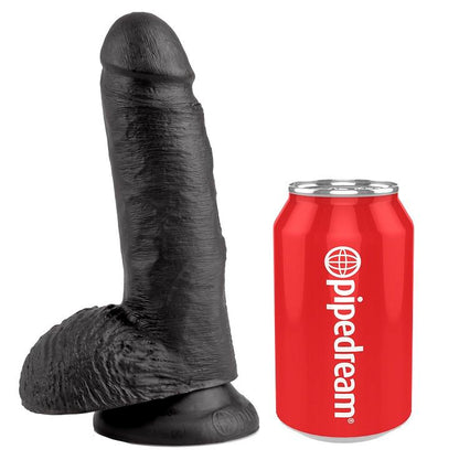 KING COCK - 7 DILDO NERO CON SFERE 17.8 CM