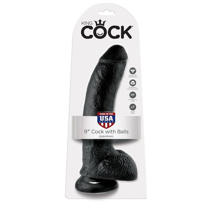 KING COCK - 9 DILDO NERO CON SFERE 22.9 CM