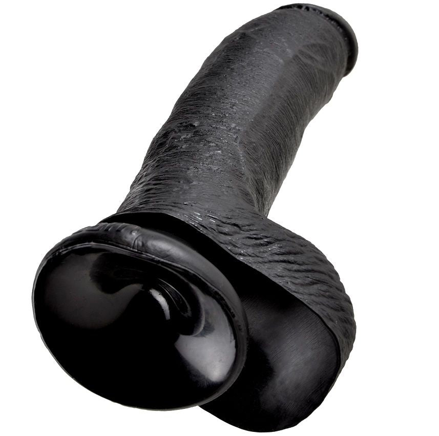 KING COCK - 9 DILDO NERO CON SFERE 22.9 CM