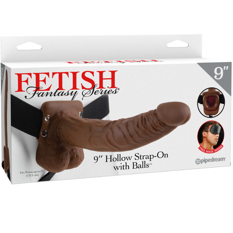 FETISH FANTASY SERIES - SERIES 9 HOLLOW STRAP-ON CON SFERE 22.9CM MARRONE