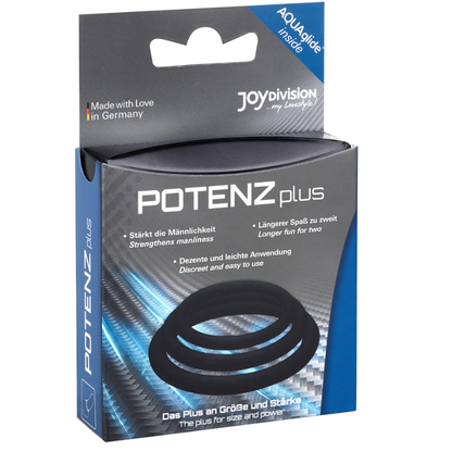 JOYDIVISION POTENZDUO - PLUS SET 3 ANELLI NERO - S, M, L