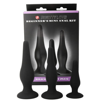 PRETTY LOVE - KIT DILATATORE DI INIZIAZIONE IN SILICONE CON TAPPI ANAL