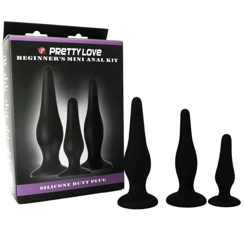 PRETTY LOVE - KIT DILATATORE DI INIZIAZIONE IN SILICONE CON TAPPI ANAL