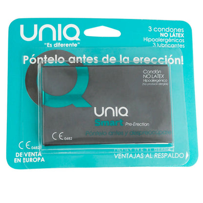 UNIQ - PRESERVATIVI SMART LATEX FREE PRE-ERECTION CONDOMS 3 UNITS